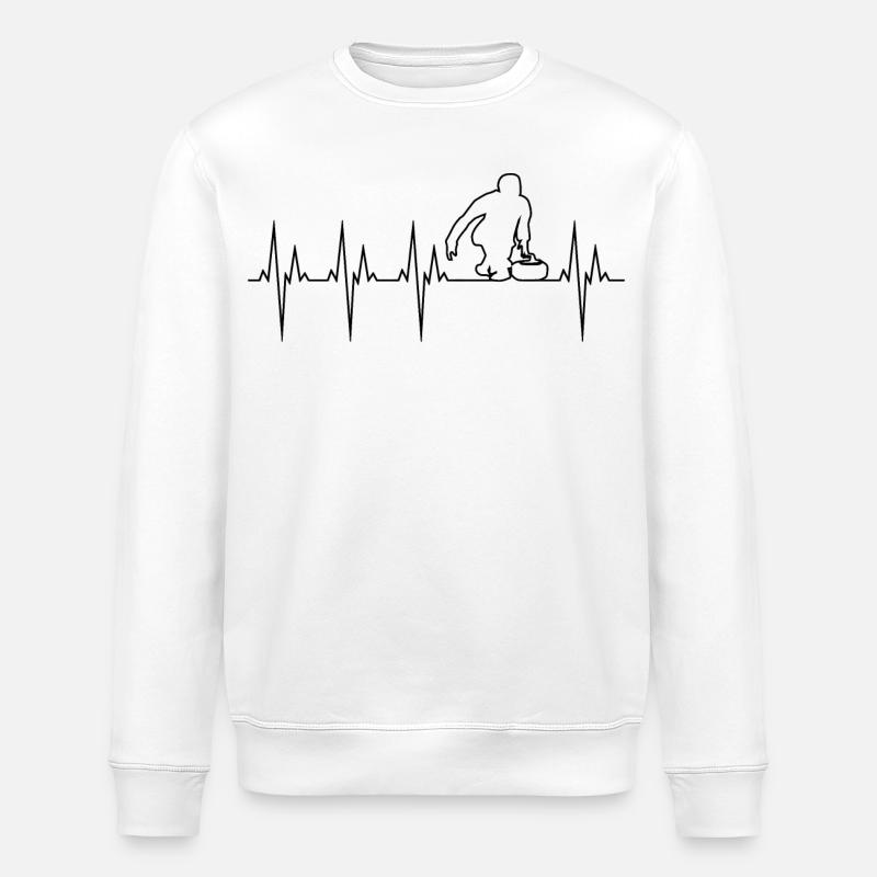 Curling électrocardiogramme ECG - Sweat bio ROLLER Stanley/Stella Unisexe - blanc