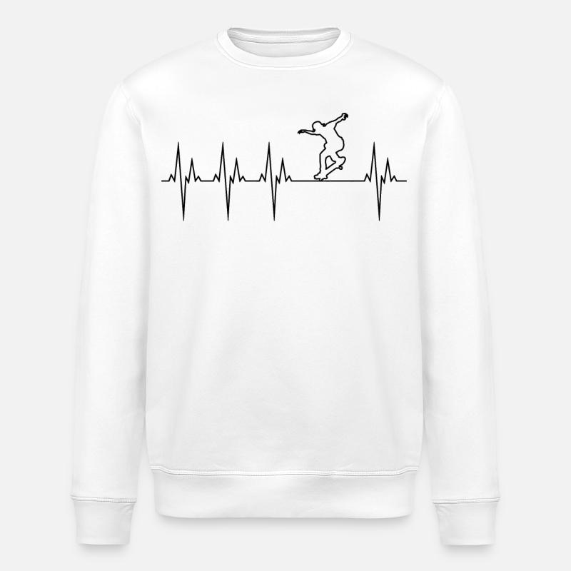 Skateboard électrocardiogramme ECG Skate Board - Sweat bio ROLLER Stanley/Stella Unisexe - blanc