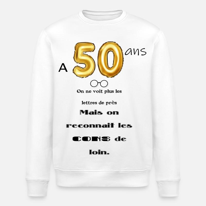 50 ans - Sweat bio ROLLER Stanley/Stella Unisexe - blanc