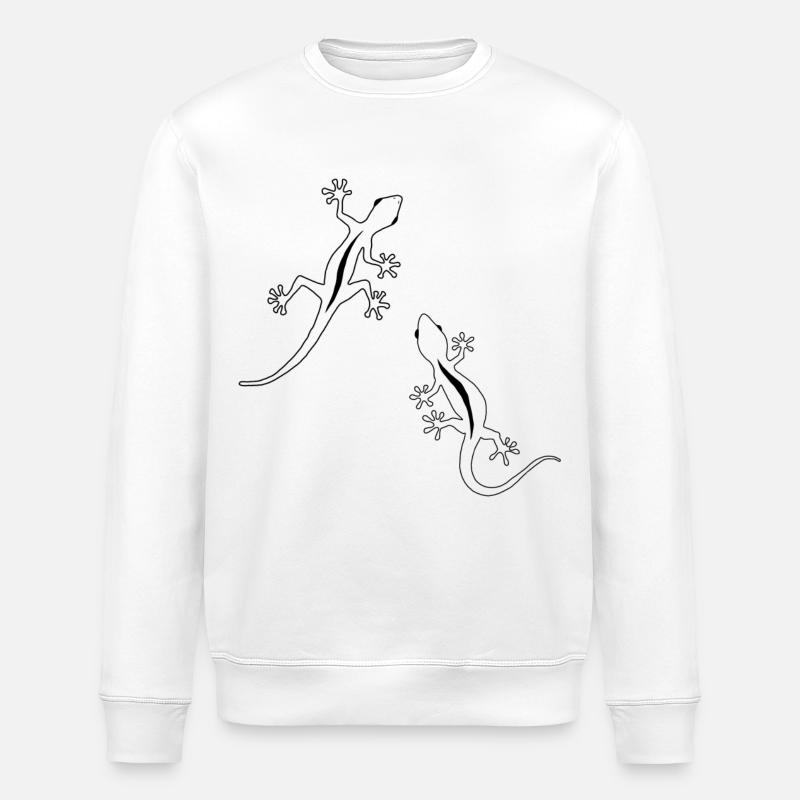 Zwei Eidechsen - Stanley/Stella Unisex Bio-Sweatshirt ROLLER - Weiß