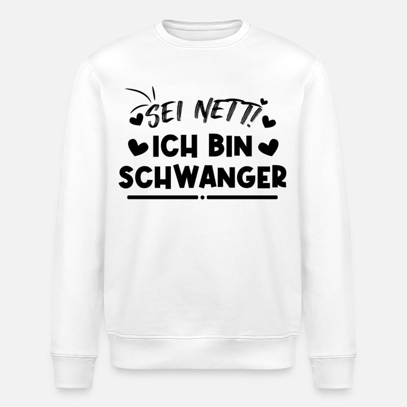 Schwanger Statement Herz Schwangerschaft Mutter - Stanley/Stella Unisex Bio-Sweatshirt ROLLER - Weiß