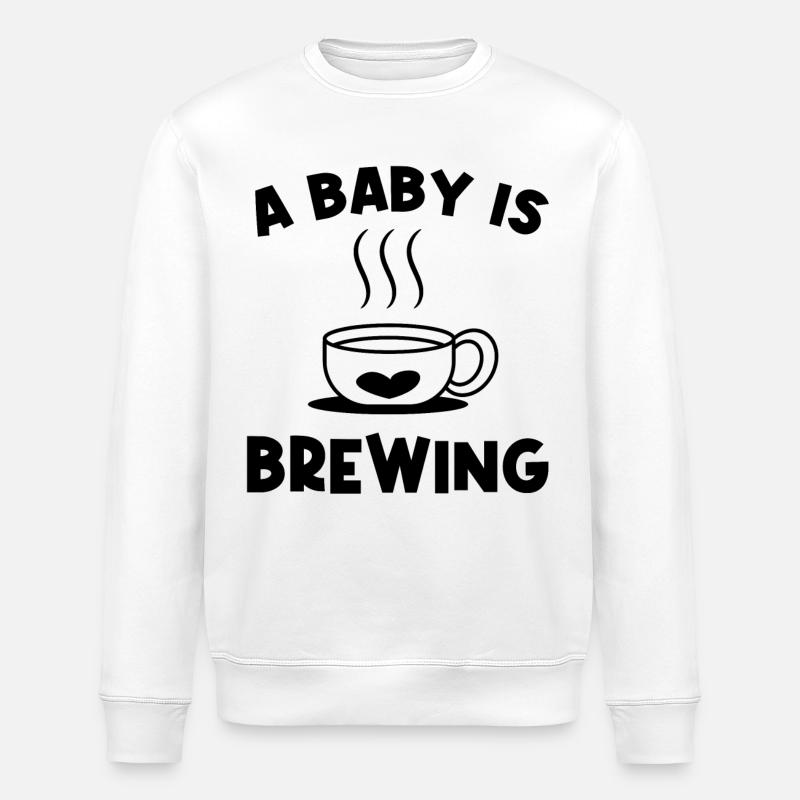 Grossesse Bébé Ventre Grossesse Déclaration Bébé - Sweat bio ROLLER Stanley/Stella Unisexe - blanc