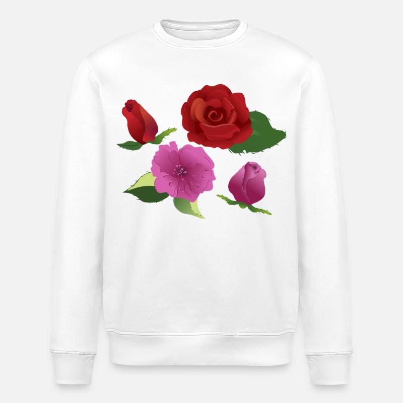 Rosenstrauß Farbenspiel - Stanley/Stella Unisex Bio-Sweatshirt ROLLER - Weiß