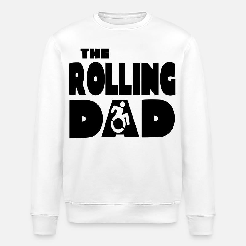 Rollender Vater im Rollstuhl * - Stanley/Stella Unisex Bio-Sweatshirt ROLLER - Weiß