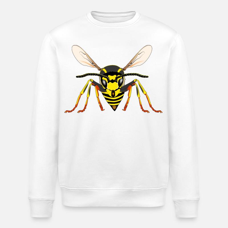Wasp from the front - Stanley/Stella ROLLER Unisex Organic Sweatshirt - white