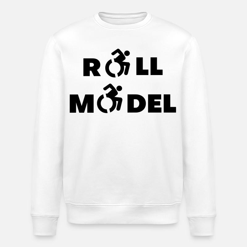 Jeder Rollstuhlfahrer ist ein Vorbild * - Stanley/Stella Unisex Bio-Sweatshirt ROLLER - Weiß