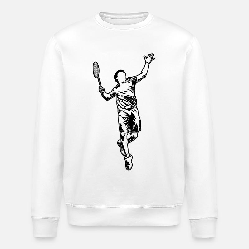 Drôle de joueur de badminton - Sweat bio ROLLER Stanley/Stella Unisexe - blanc