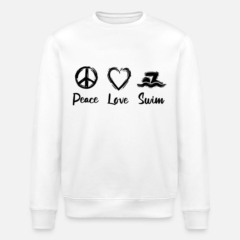 Ich liebe Schwimmen - Stanley/Stella Unisex Bio-Sweatshirt ROLLER - Weiß