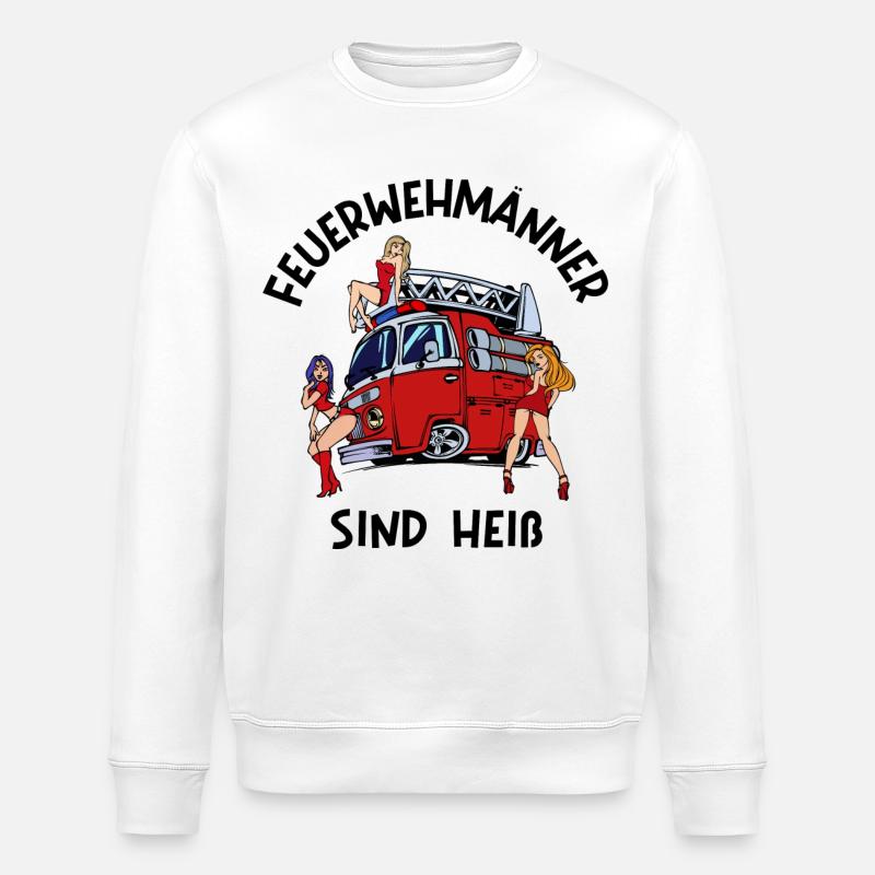 Feuerwehr Brandschutz Lebensretter Statement - Stanley/Stella Unisex Bio-Sweatshirt ROLLER - Weiß