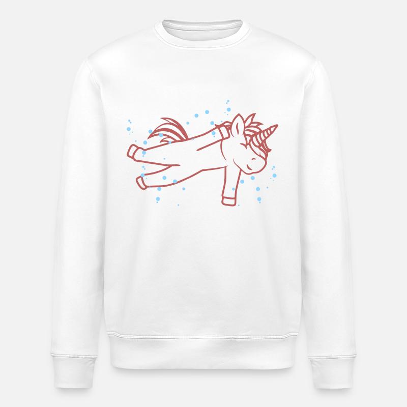 Schwimmendes Einhorn - Stanley/Stella Unisex Bio-Sweatshirt ROLLER - Weiß