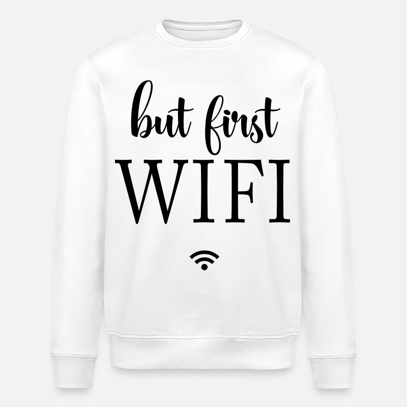 Black Surfaces Minimal Design - Stanley/Stella ROLLER Unisex Organic Sweatshirt - white