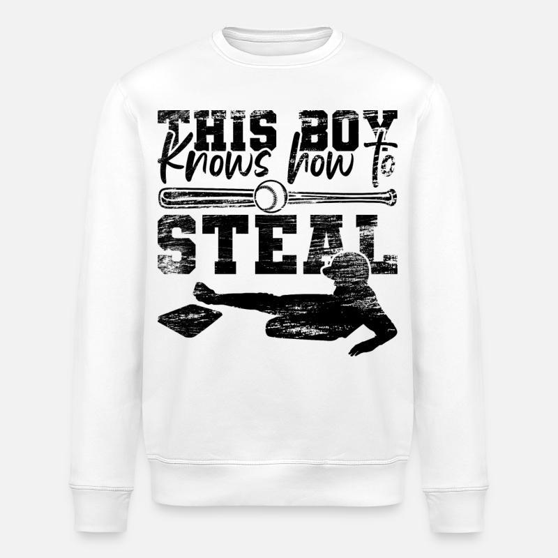 Baseball Junge - Stanley/Stella Unisex Bio-Sweatshirt ROLLER - Weiß