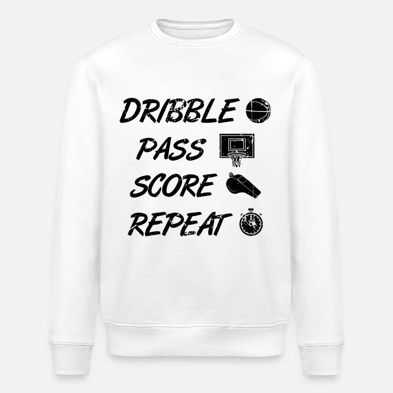 Dribbling Passing Points Repeating - Stanley/Stella ROLLER Unisex Organic Sweatshirt - white