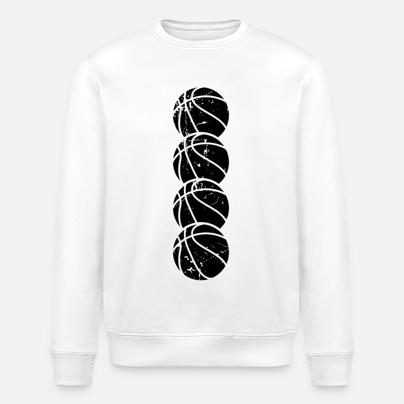 Drôle de ballon de basket-ball - Sweat bio ROLLER Stanley/Stella Unisexe - blanc