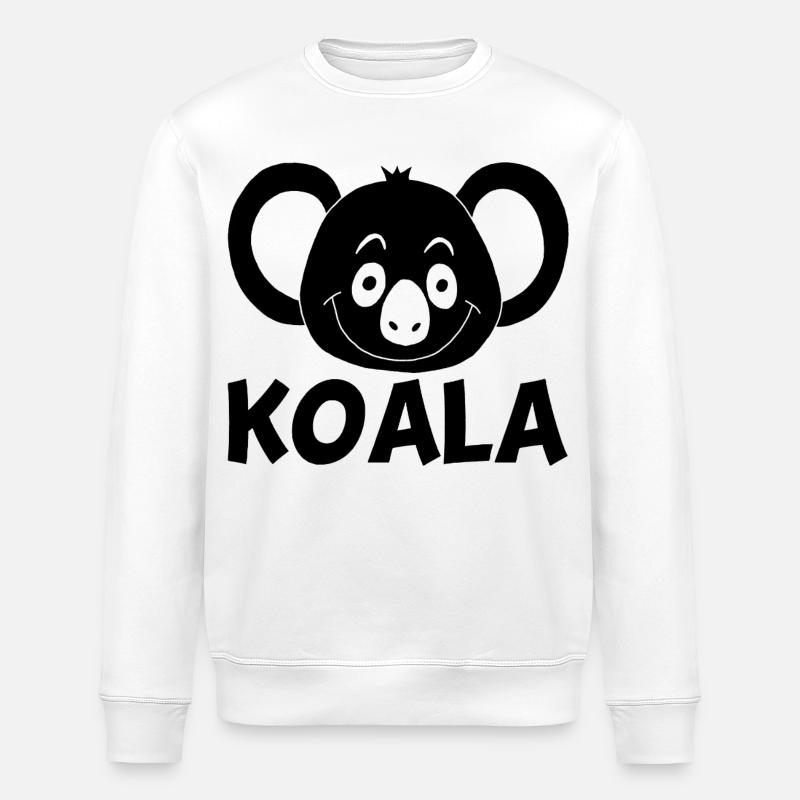 Schwarzer Koala - Stanley/Stella Unisex Bio-Sweatshirt ROLLER - Weiß