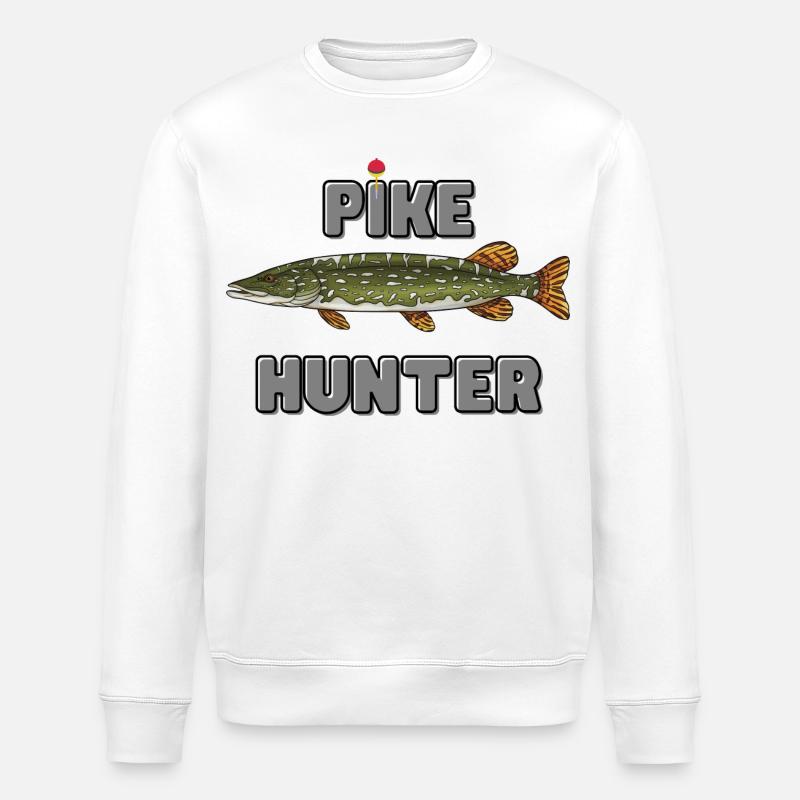 Pike Hunter – Predator-Angelhemd - Stanley/Stella Unisex Bio-Sweatshirt ROLLER - Weiß