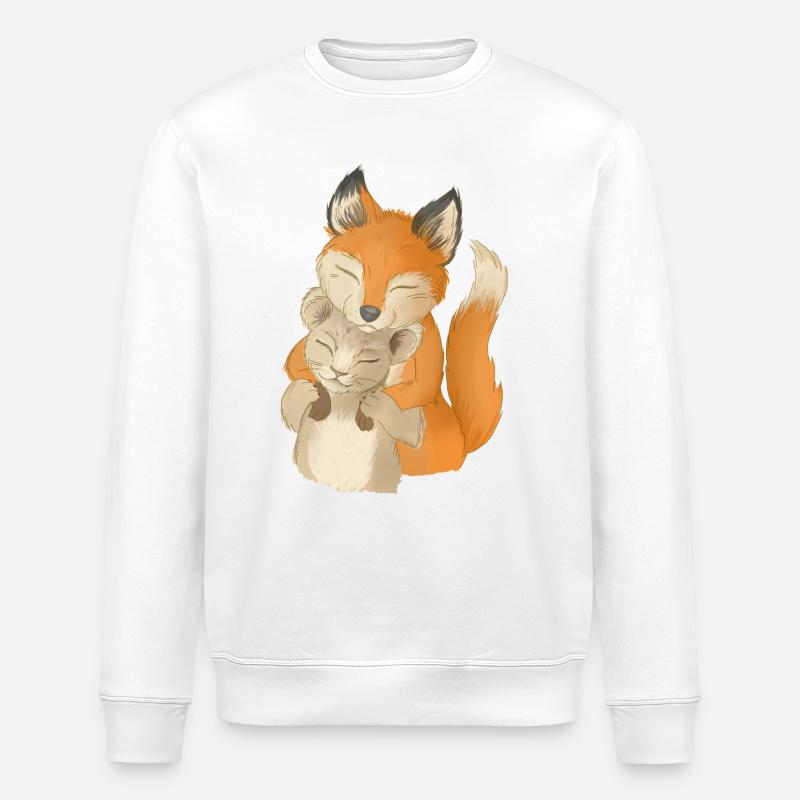 Verspielte Waldtiere Harmonie - Stanley/Stella Unisex Bio-Sweatshirt ROLLER - Weiß