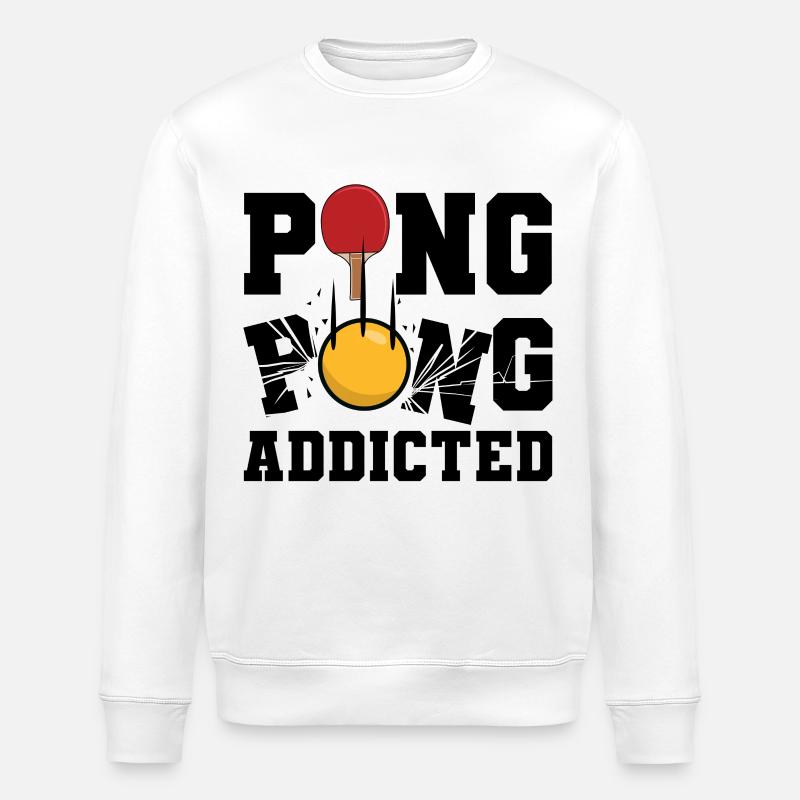 Ping Pong Süchtig - Stanley/Stella Unisex Bio-Sweatshirt ROLLER - Weiß