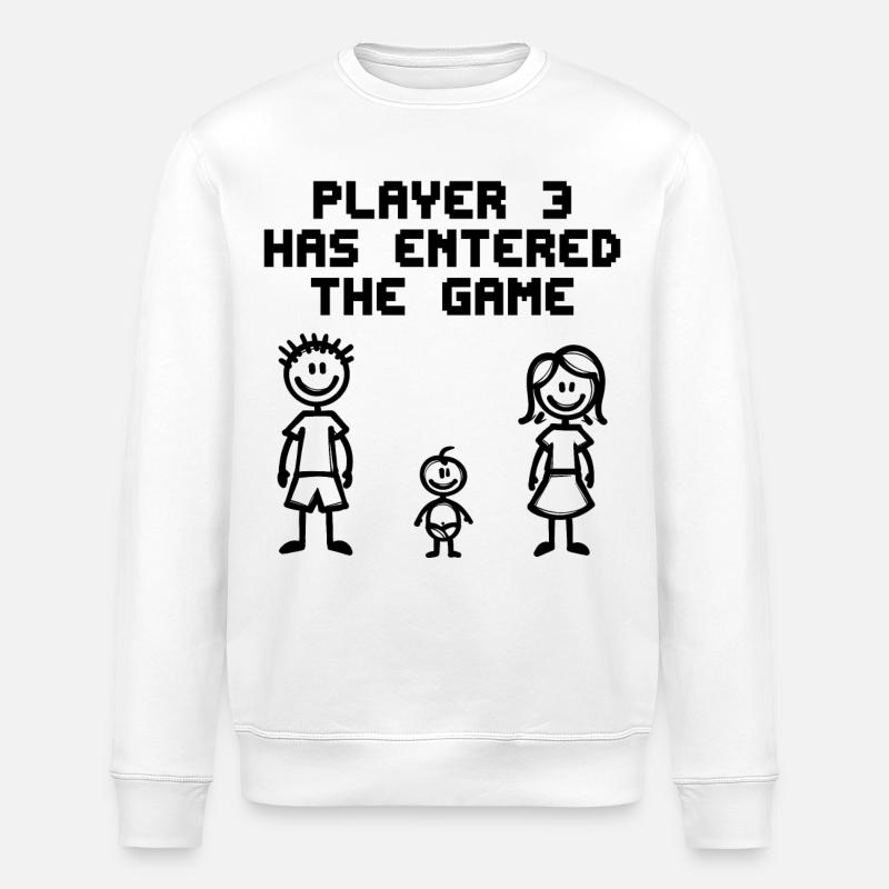 Baby Geburt Schwanger Schwangerschaft Statement - Stanley/Stella Unisex Bio-Sweatshirt ROLLER - Weiß