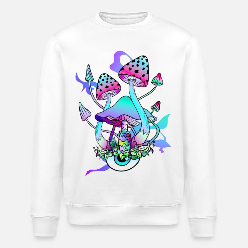 Trippy Hippie Champignon Psychédélique - Sweat bio ROLLER Stanley/Stella Unisexe - blanc