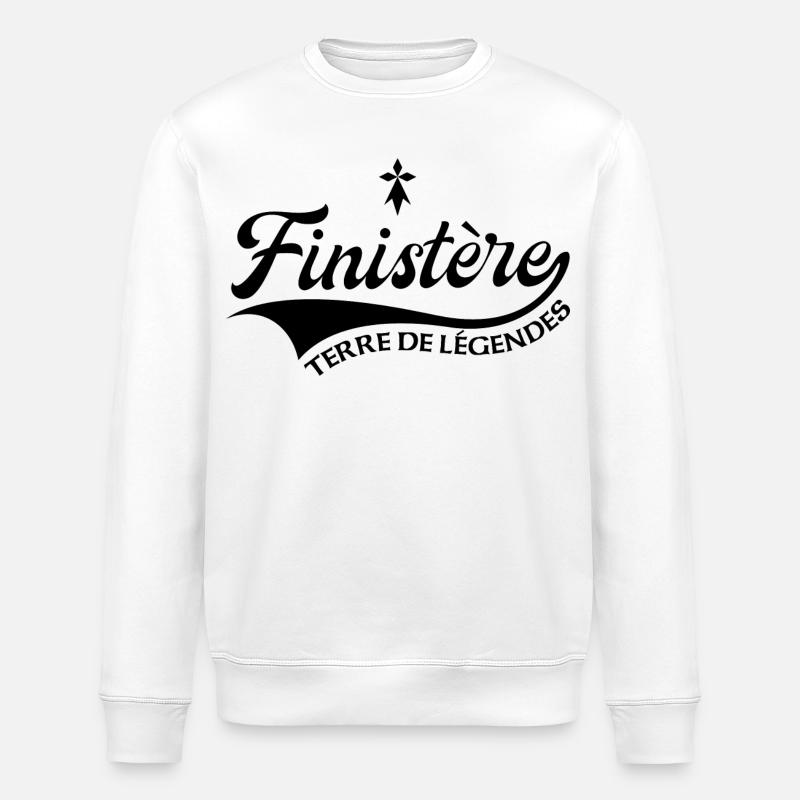 Finistère Terre de légendes avec Hermine - Sweat bio ROLLER Stanley/Stella Unisexe - blanc