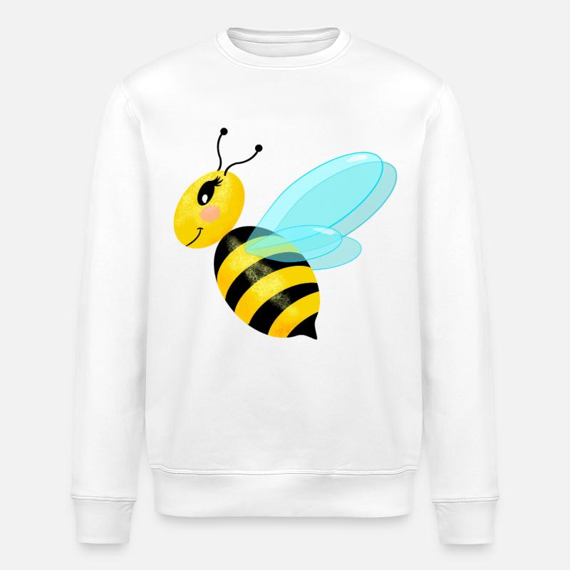 Fliegende anmutige Biene - Stanley/Stella Unisex Bio-Sweatshirt ROLLER - Weiß