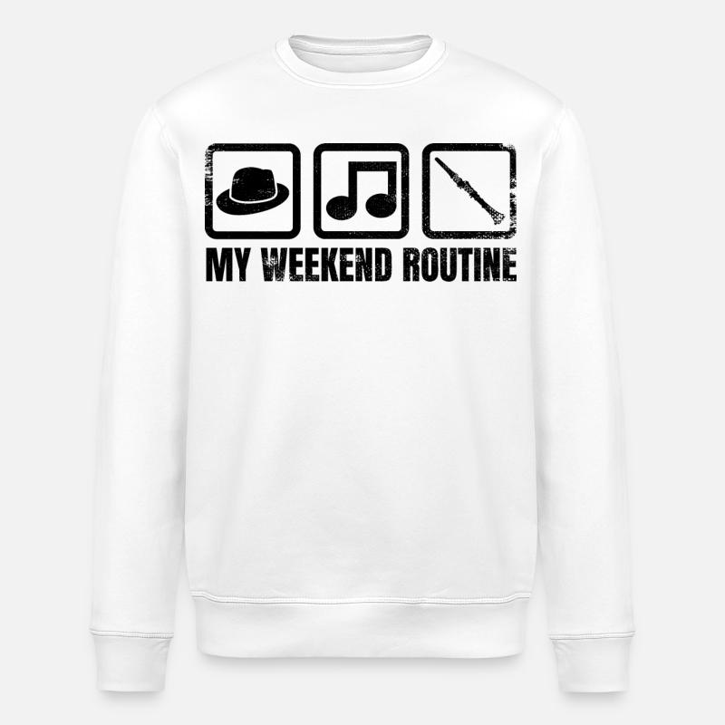Meine Wochenendroutine - Stanley/Stella Unisex Bio-Sweatshirt ROLLER - Weiß
