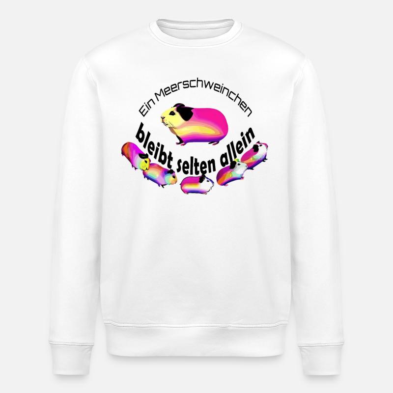 Bunte Meerschweinchen Statement  - Stanley/Stella Unisex Bio-Sweatshirt ROLLER - Weiß