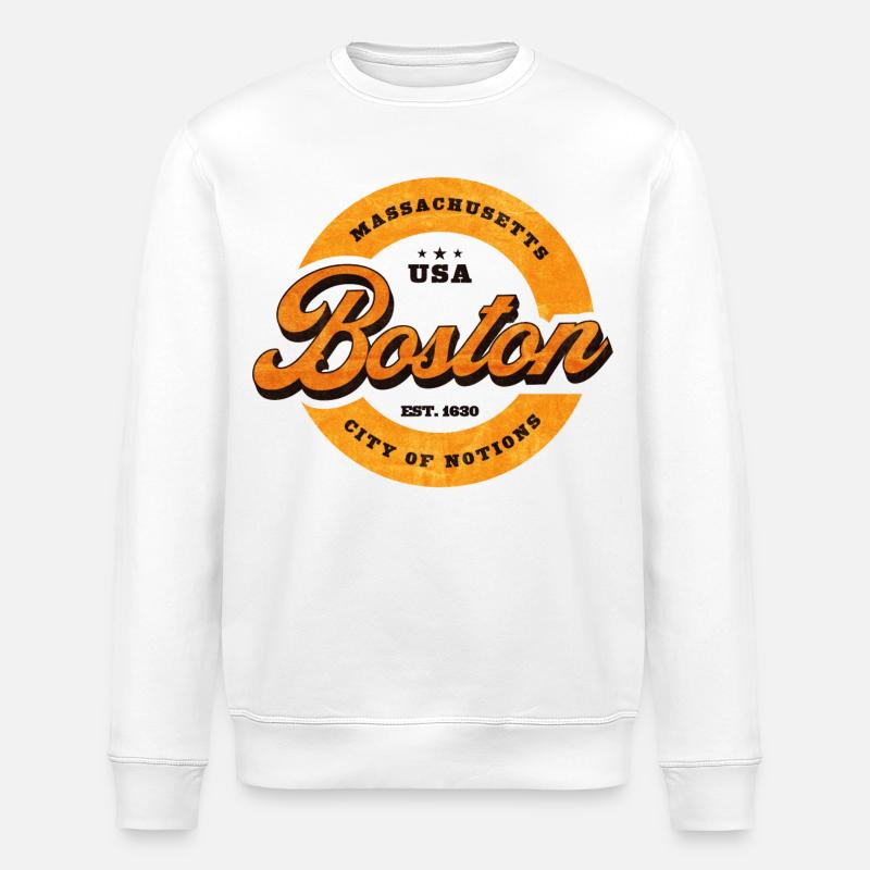 Impression du logo Boston Retro Circle - Sweat bio ROLLER Stanley/Stella Unisexe - blanc