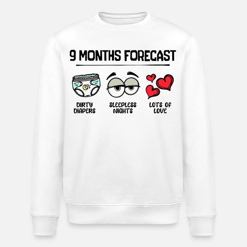 Geburt Herz Schwanger Statement Elternteil Baby - Stanley/Stella Unisex Bio-Sweatshirt ROLLER - Weiß