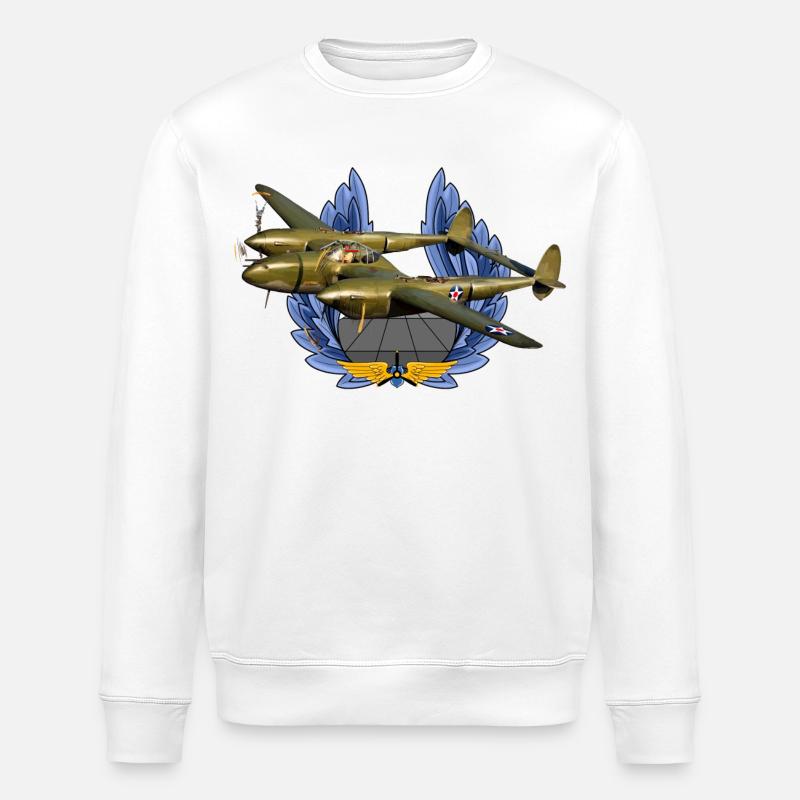 P-38 Lightning - Stanley/Stella Unisex Bio-Sweatshirt ROLLER - Weiß