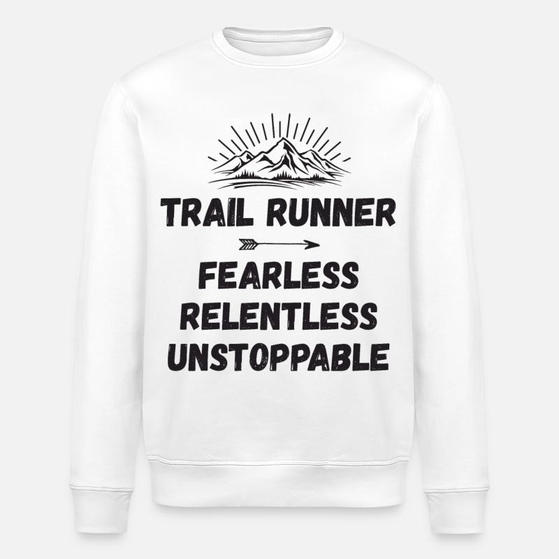 Trail Runner - Intrépide. Implacable. Imparable. - Sweat bio ROLLER Stanley/Stella Unisexe - blanc