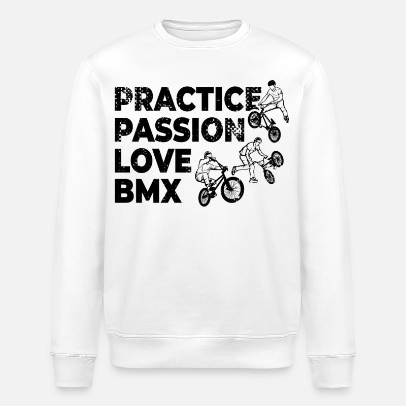 Practice Passion Love BMX - Stanley/Stella Unisex Bio-Sweatshirt ROLLER - Weiß