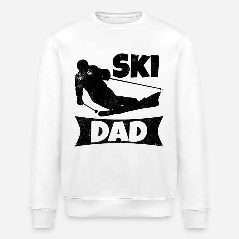 Skifahrer Papa - Stanley/Stella Unisex Bio-Sweatshirt ROLLER - Weiß