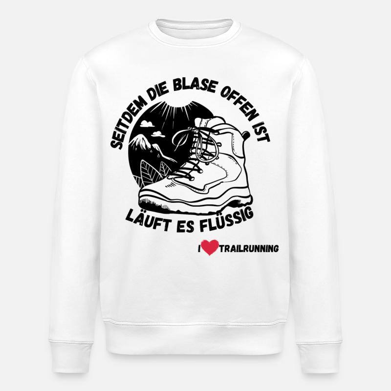 I LOVE TRAILRUNNING - Stanley/Stella Unisex Bio-Sweatshirt ROLLER - Weiß