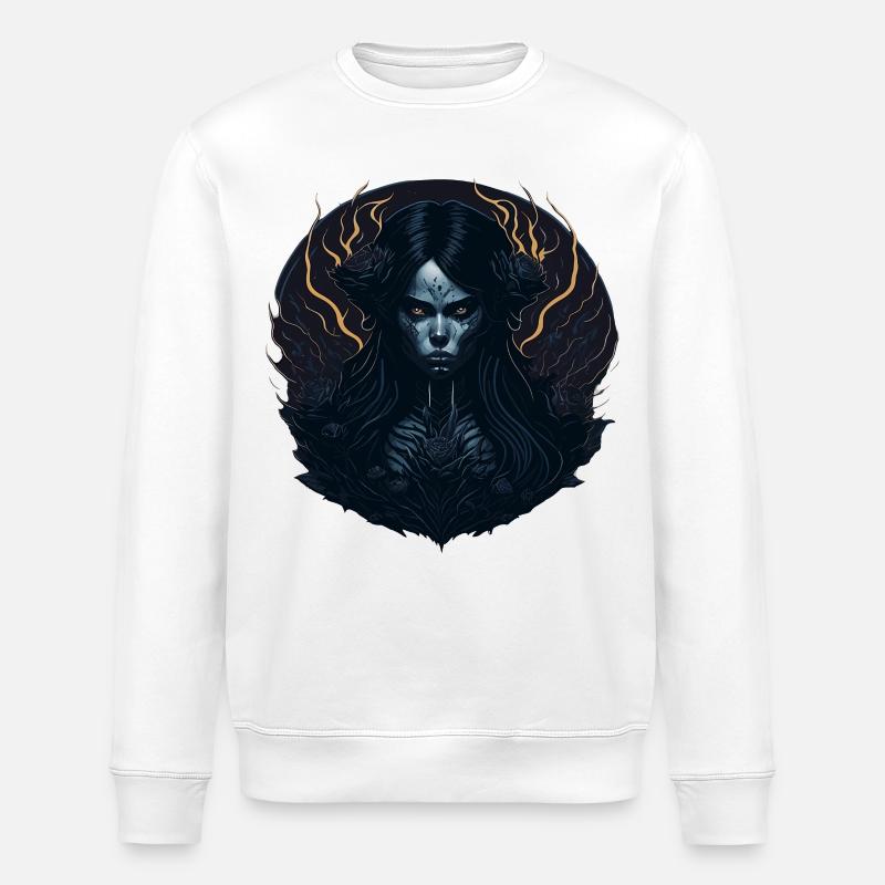 Schwarzes Gothic Mädchen Ästhetik - Stanley/Stella Unisex Bio-Sweatshirt ROLLER - Weiß