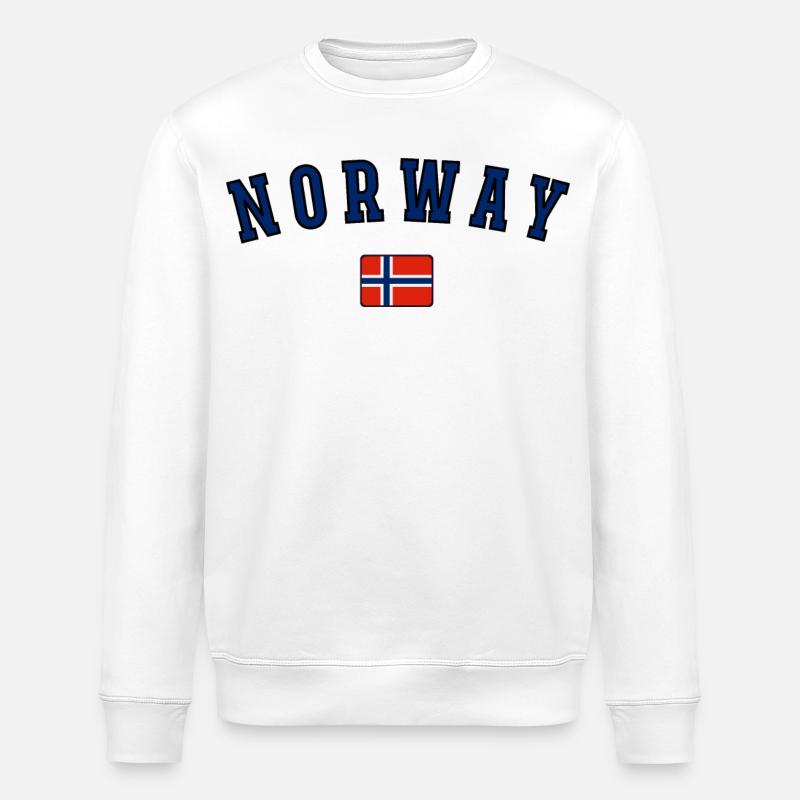Norwegian flag, Norwegian pride - Stanley/Stella ROLLER Unisex Organic Sweatshirt - white
