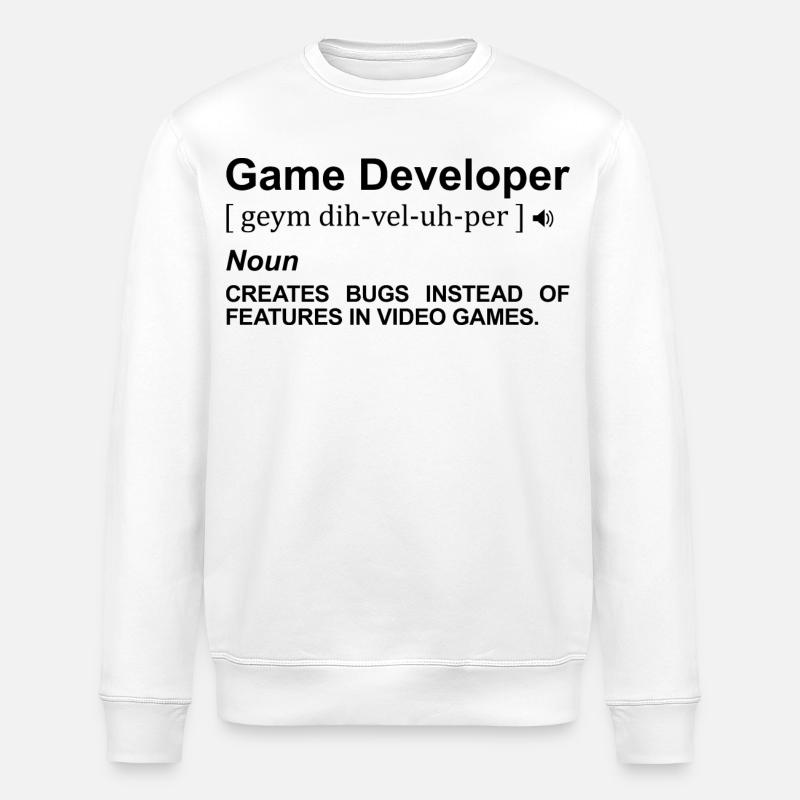 Game Developer Dictionary - Stanley/Stella ROLLER Unisex Organic Sweatshirt - white