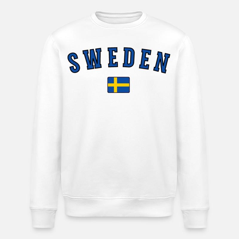 Flagge von Schweden - Stanley/Stella Unisex Bio-Sweatshirt ROLLER - Weiß
