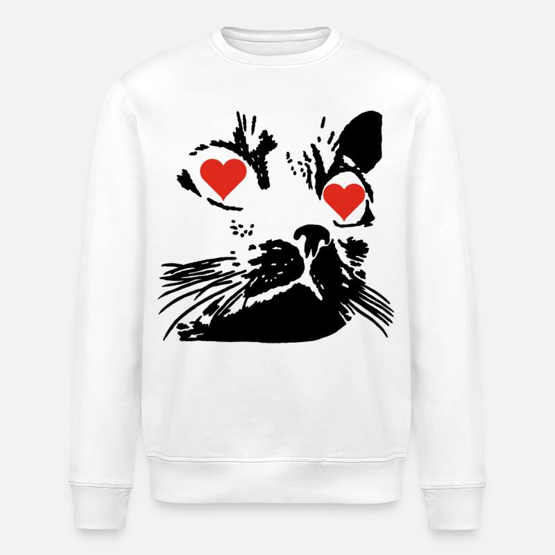 Un amour de chat noir - Sweat bio ROLLER Stanley/Stella Unisexe - blanc