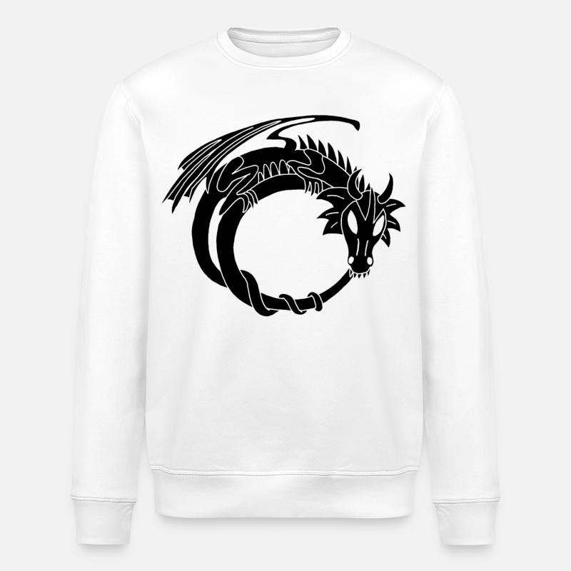 L'anneau du dragon noir - Sweat bio ROLLER Stanley/Stella Unisexe - blanc