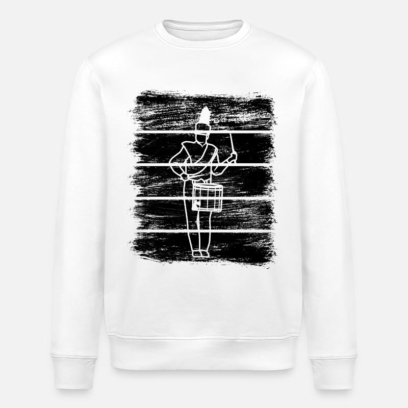 Drôle de batteur - Sweat bio ROLLER Stanley/Stella Unisexe - blanc