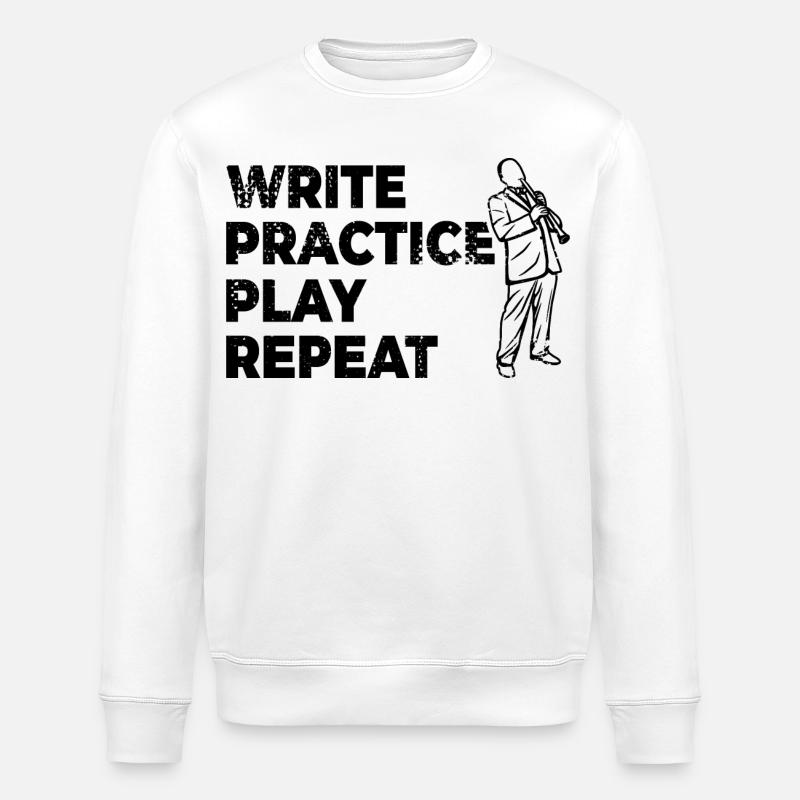 Motivierender Klarinetten Spruch - Stanley/Stella Unisex Bio-Sweatshirt ROLLER - Weiß
