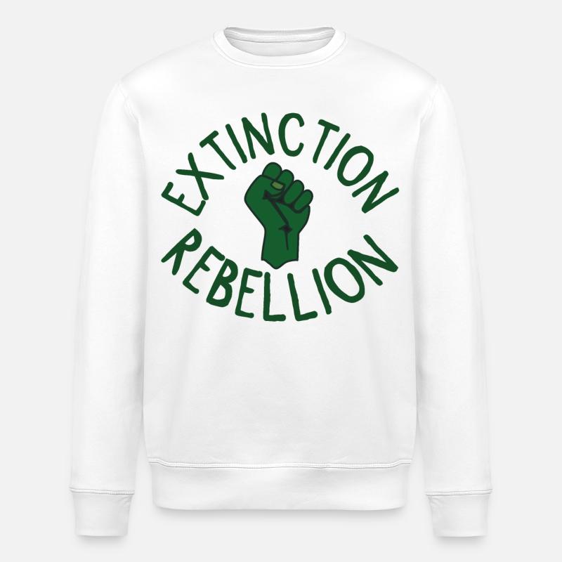 Extinction Rebellion Faust grün - Stanley/Stella Unisex Bio-Sweatshirt ROLLER - Weiß