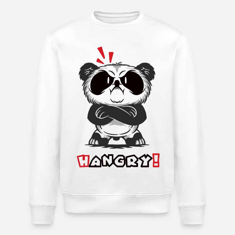 Hangry Panda - Stanley/Stella Unisex Bio-Sweatshirt ROLLER - Weiß