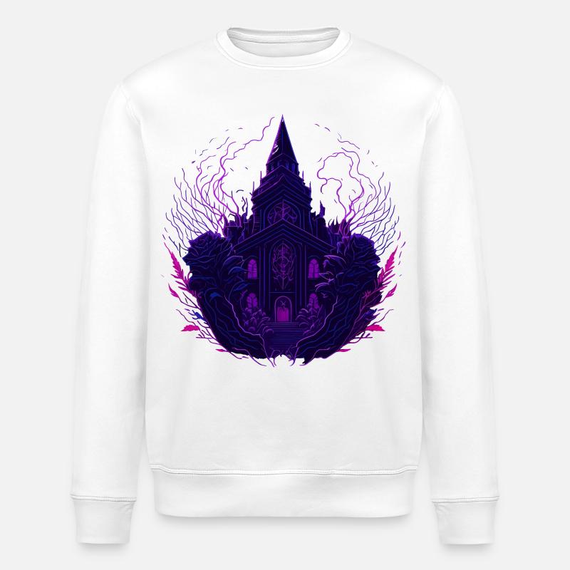 Nuits mystiques au néon pourpre - Sweat bio ROLLER Stanley/Stella Unisexe - blanc