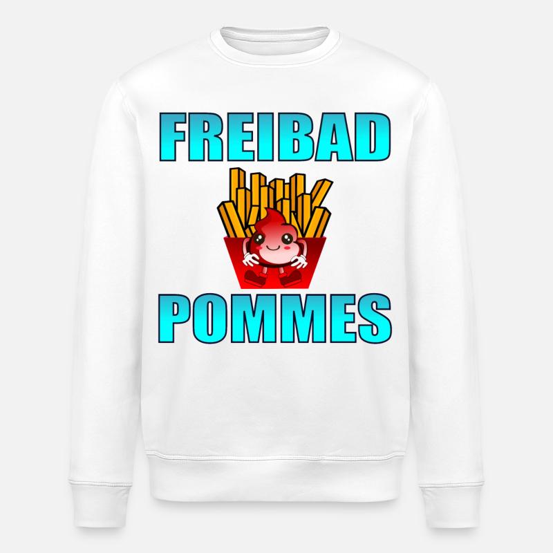 FREIBAD POMMES - SCHWIMMEN - Stanley/Stella Unisex Bio-Sweatshirt ROLLER - Weiß
