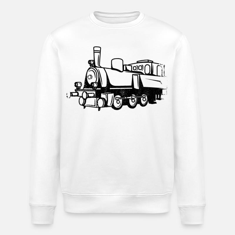 Dessin de train - Sweat bio ROLLER Stanley/Stella Unisexe - blanc