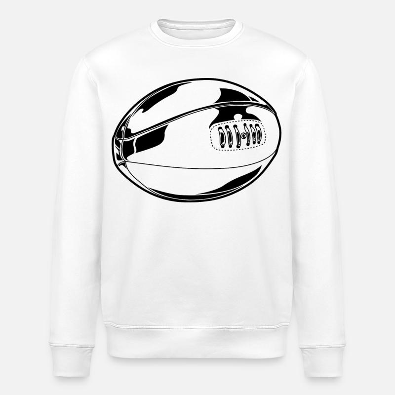 Rugbyball Skizze - Stanley/Stella Unisex Bio-Sweatshirt ROLLER - Weiß