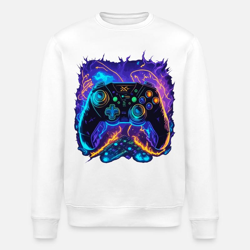 Powerful Gaming Controller Art - Stanley/Stella Unisex Bio-Sweatshirt ROLLER - Weiß